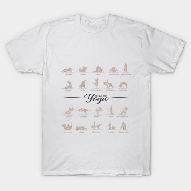 Little mice doing yoga poses T-Shirt by Professional_Doodles